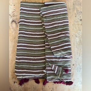 Madewell scarf beach cover up with Pom-poms